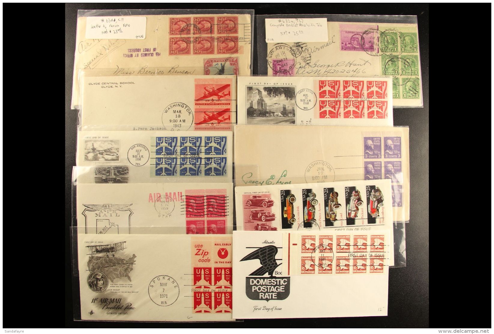 BOOKLET PANE COVERS 1930 To 1990's Hoard Including Several FDC's, Generally Fine Condition. (65 Covers) For More... - Andere & Zonder Classificatie