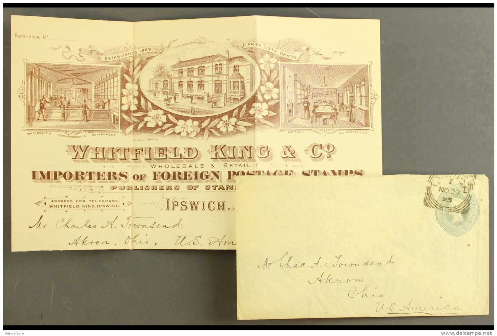 1893 COLUMBIANS GB 1893 (27 Nov) 2&frac12;d Env To Akron, Ohio, Containing A Handwritten Letter On Spectacular... - Andere & Zonder Classificatie