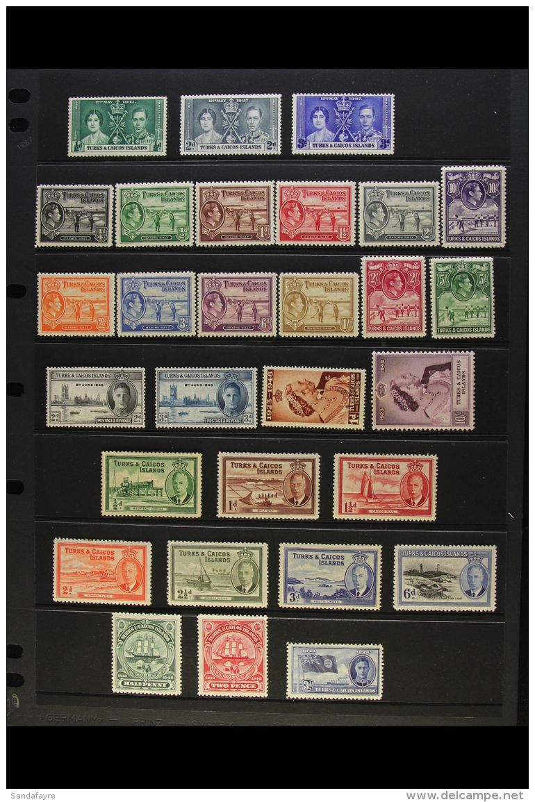 1937-50 MINT KGVI COLLECTION An All Different Collection With Values To 10s X2 Different. Useful Range (29 Stamps)... - Turks & Caicos