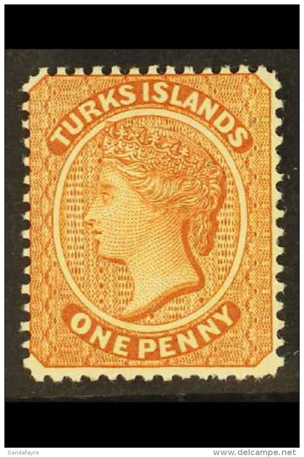 1882-85 1d Orange-brown WATERMARK NORMAL Variety, SG 55x, Fine Mint, Very Fresh. For More Images, Please Visit... - Turks & Caicos (I. Turques Et Caïques)