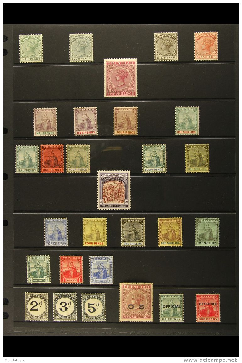 1883-1909 MINT SELECTION On A Stock Page. Includes 1883-94 Range To 5s, 1896-1906 Range To 1s, 1901-06 Range To... - Trinidad En Tobago (...-1961)