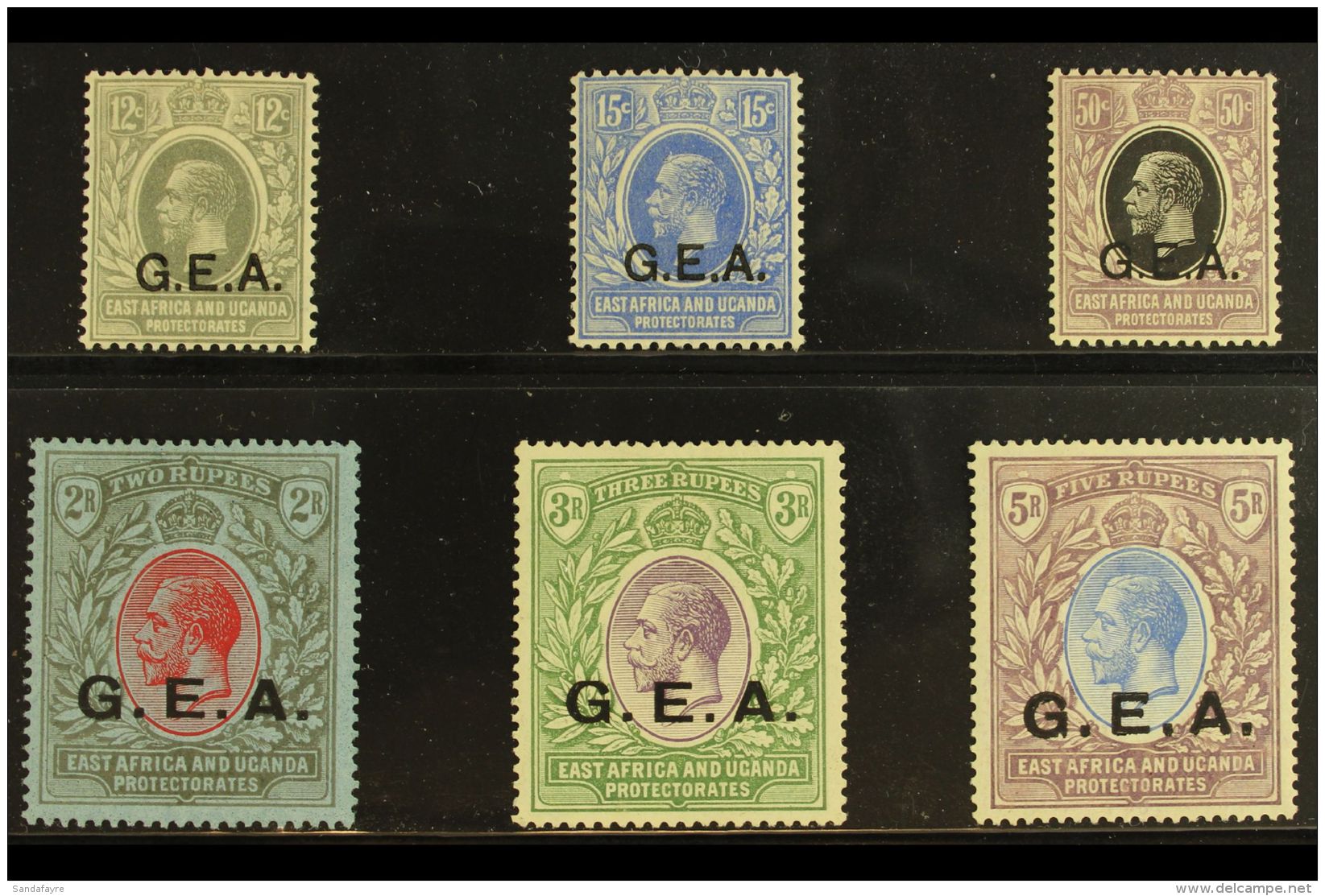 BRITISH OCCUPATION OF GERMAN EAST AFRICA 1921 "G.E.A." Opt'd Set, SG 63/68, Mint (6 Stamps) For More Images,... - Tanganyika (...-1932)