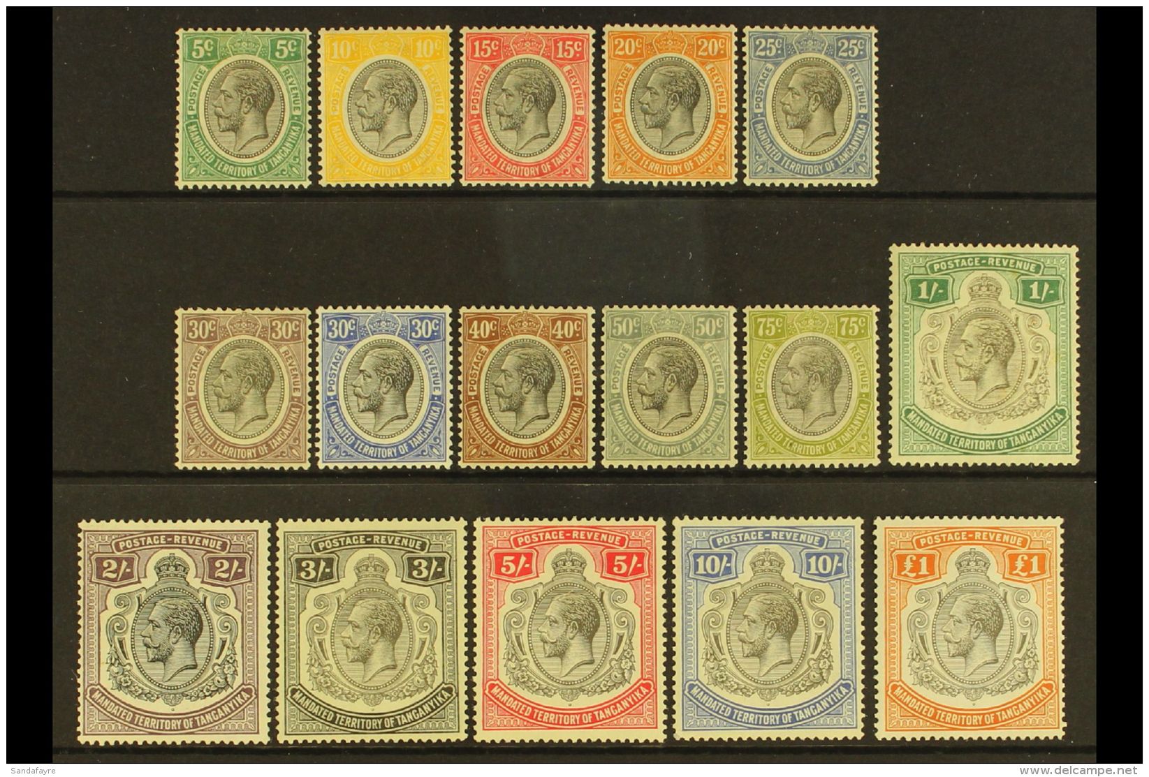 1927-31 KGV Definitive Complete Set, SG 93/107, Mint (16 Stamps) For More Images, Please Visit... - Tanganyika (...-1932)