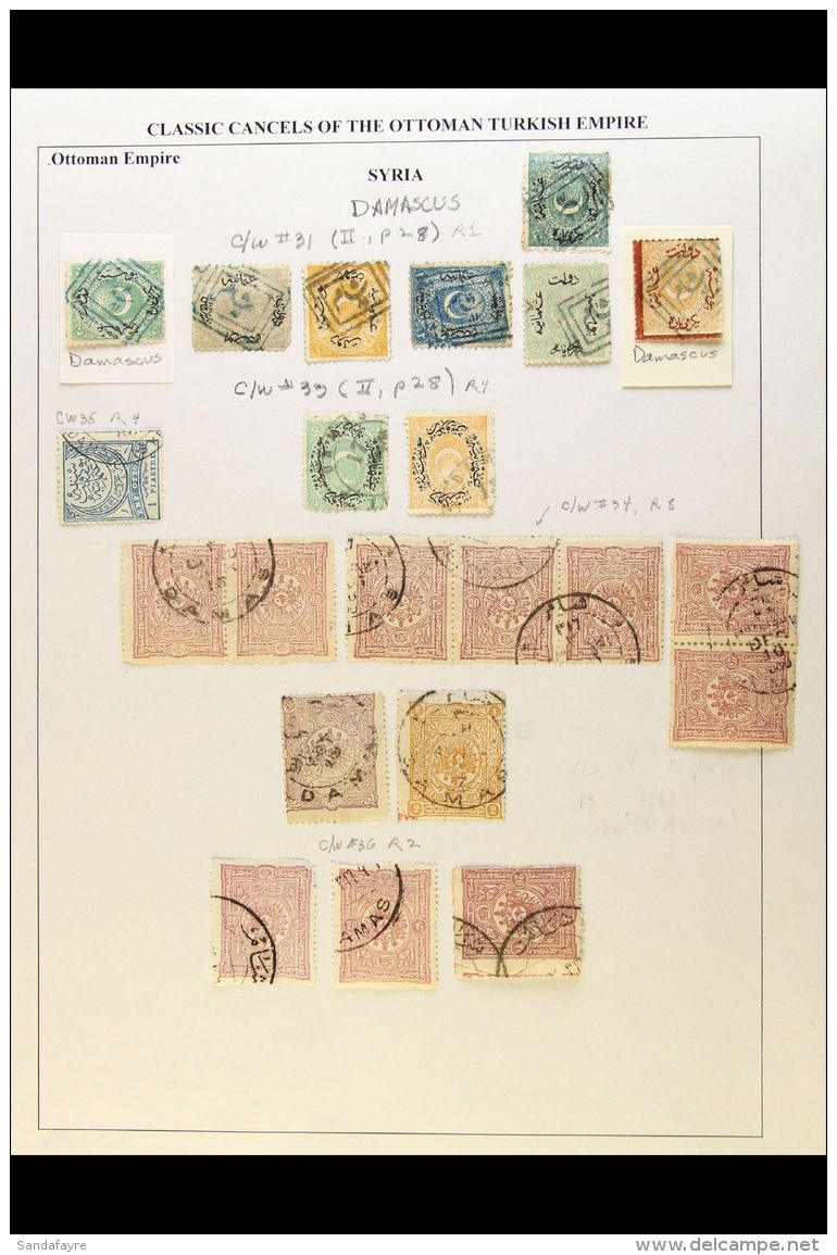 TURKEY USED IN SYRIA A Lovely Collection Of 19th Century Turkish Stamps With Clear And Identified POSTMARKS.... - Syrien