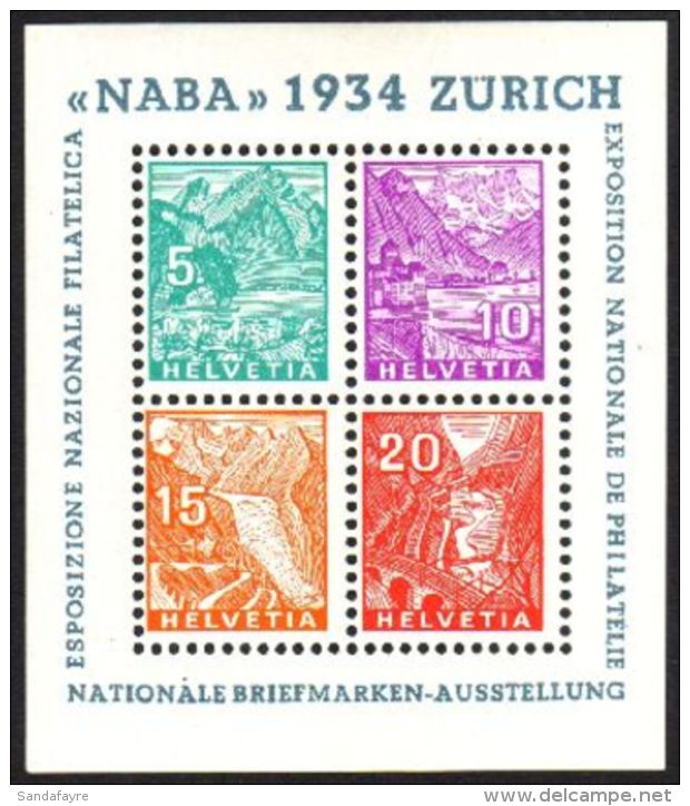 1934 NABA Miniature Sheet Mi. Block 1, Very Fine Mint. For More Images, Please Visit... - Sonstige & Ohne Zuordnung