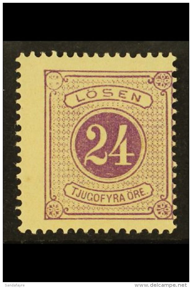 POSTAGE DUES 1874 24ore Red Violet, Facit L7a, Fine And Fresh Mint, Centred Right But Quite Lovely. For More... - Sonstige & Ohne Zuordnung