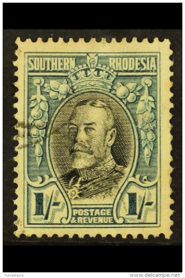 1931 1s Black And Greenish Blue, Geo V, Perf 14, SG 23b, Fine Used. For More Images, Please Visit... - Southern Rhodesia (...-1964)