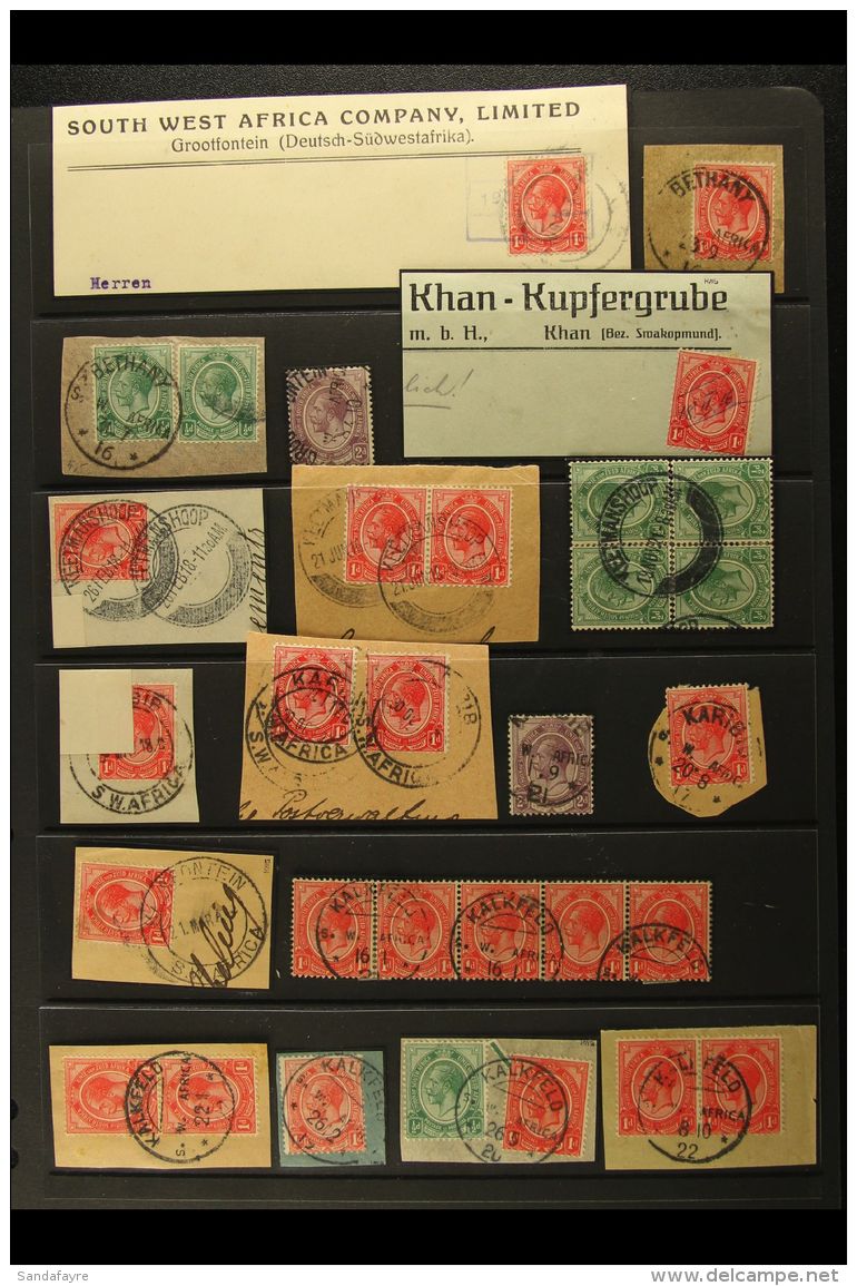 FORERUNNERS 1915-22 Collection Of King George V Heads Of South Africa Bearing Postmarks Of South West Africa From... - Zuidwest-Afrika (1923-1990)