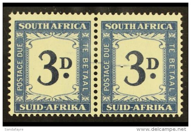 POSTAGE DUES 1950-8 3d Deep Blue &amp; Blue, SWALLOW VARIETY In Pair With Normal, SG D41b, Never Hinged Mint. For... - Zonder Classificatie