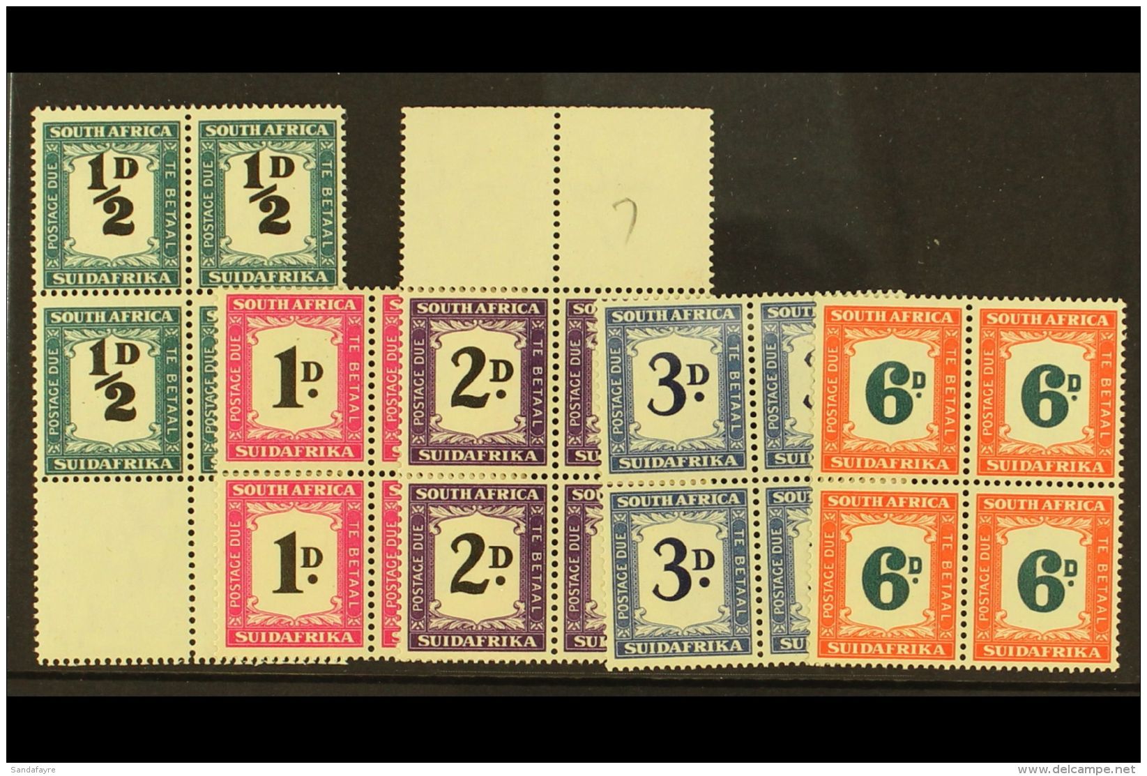 POSTAGE DUES 1948-9 &frac12;d To 6d Complete Set In BLOCKS OF 4, SG D34/8, Never Hinged Mint (5 Blocks). For More... - Zonder Classificatie