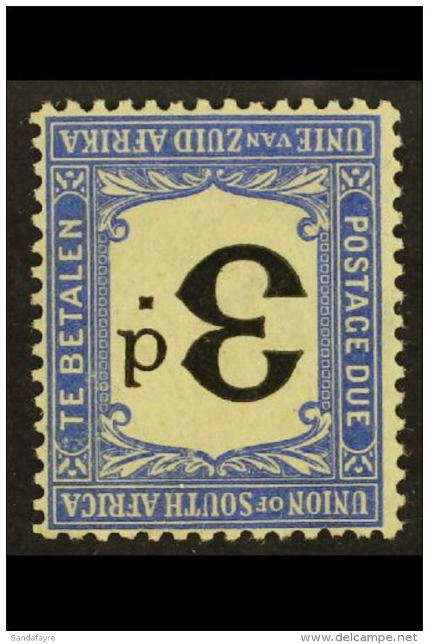 POSTAGE DUES 1914-22 3d Black &amp; Bright Blue, WATERMARK INVERTED, SG D4w, Never Hinged Mint. For More Images,... - Zonder Classificatie