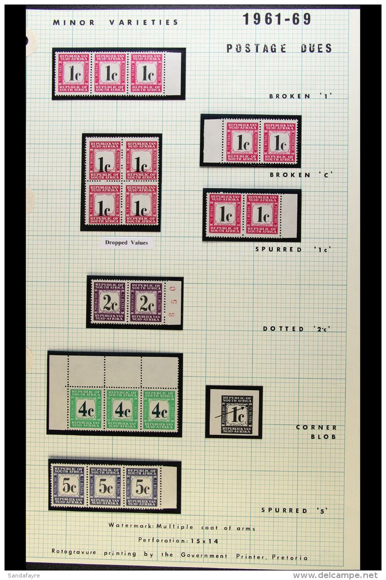 POSTAGE DUE VARIETIES 1961-71 RSA COLLECTION, Mostly Never Hinged Mint, Includes 1961-9 1c With Nice Value Shift... - Zonder Classificatie