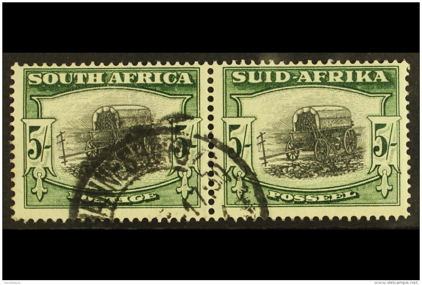 1947-54 5s Black &amp; Yellow-green, SG 122a, Fine Used. For More Images, Please Visit... - Non Classés