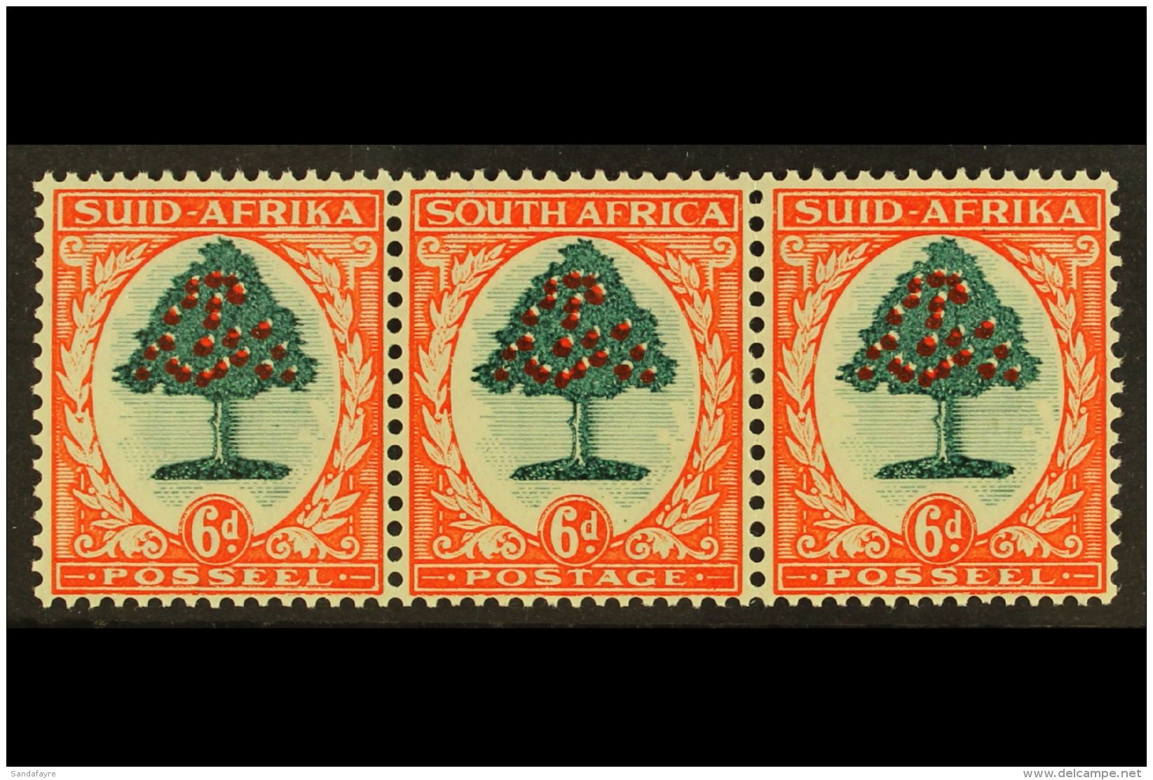 1933-48 6d Green &amp; Vermilion, Die I, SG 61, Never Hinged Mint In A Strip Of 3 (seemed A Shame To Split A Stamp... - Non Classés