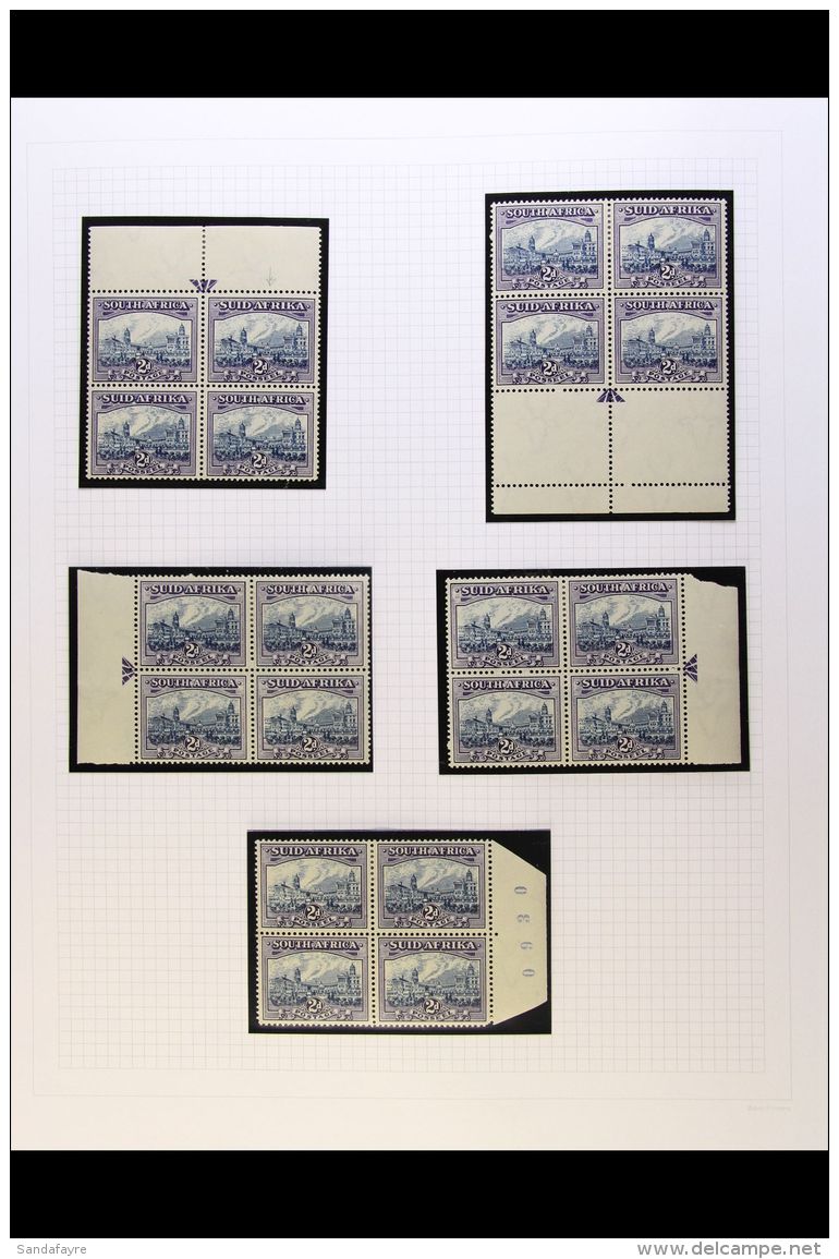 1933-48 2d Blue &amp; Violet, ALL FOUR ARROW BLOCKS OF 4 (from Top, Bottom, Left &amp; Right Margins) Plus Sheet... - Zonder Classificatie
