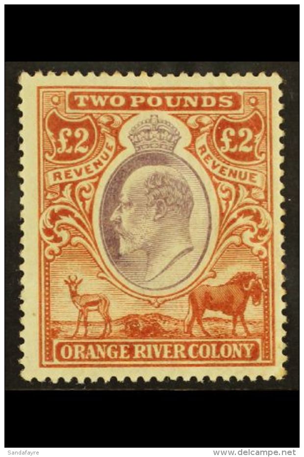 ORANGE RIVER COLONY REVENUE 1903 KEVII &pound;2 Brown &amp; Violet, Wmk Crown CC, Barefoot 109, Never Hinged Mint,... - Non Classés