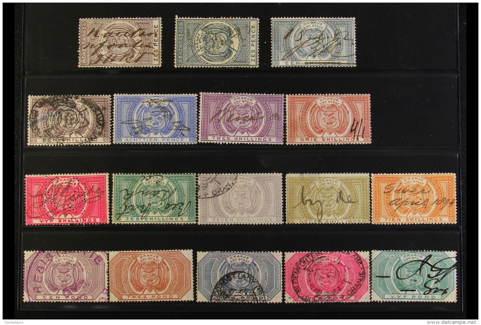 ORANGE FREE STATE REVENUE STAMPS 1878-82 Most Values To &pound;3, &pound;4 And &pound;5 (between Barefoot 61 &amp;... - Ohne Zuordnung