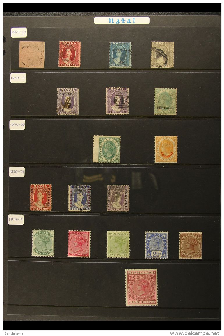 NATAL 1859 - 1908 Small But Useful Mint And Used Selection On Hagner Pages Including 1857 1d Rose Used With... - Zonder Classificatie