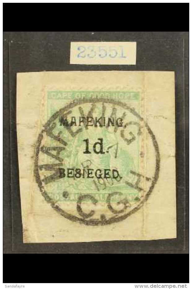 MAFEKING SIEGE 1900 1d On &frac12;d Green, SG.1, Fine Used On Piece, Creases In Paper Clear Of Stamp, With... - Non Classés