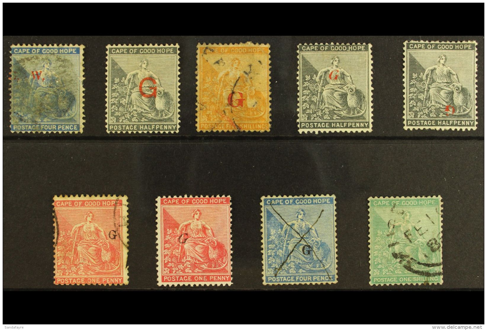 GRIQUALAND WEST 1877-79 Chiefly Used Group Including 1877 "G.W." In Red On 4d Dull Blue, 1877-78 Large "G" Opts In... - Zonder Classificatie