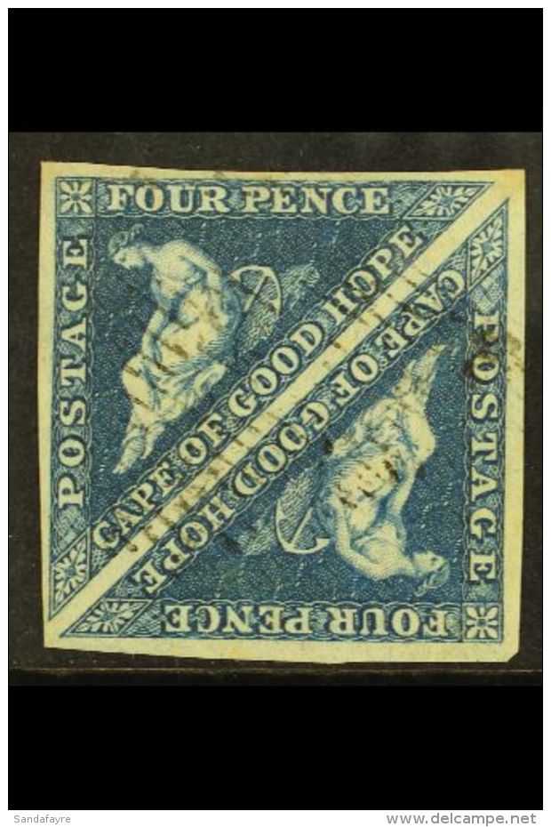CAPE OF GOOD HOPE 1855-63 4d Deep Blue Triangular On White Paper, SG 6, A Fine Used PAIR With Good To Large... - Zonder Classificatie