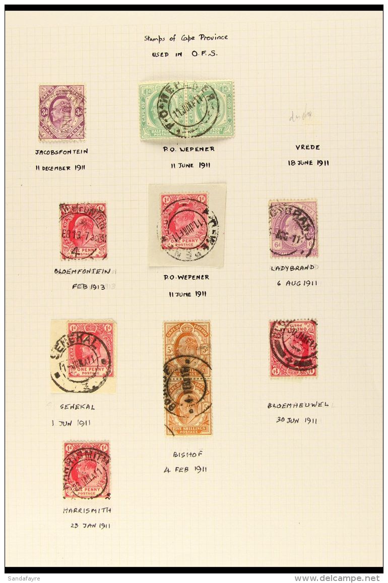 CAPE OF GOOD HOPE INTERPROVINCIALS A Collection Of Cape Stamps Used 1910-12 In Cape,Natal, ORC And Transvaal, ... - Ohne Zuordnung