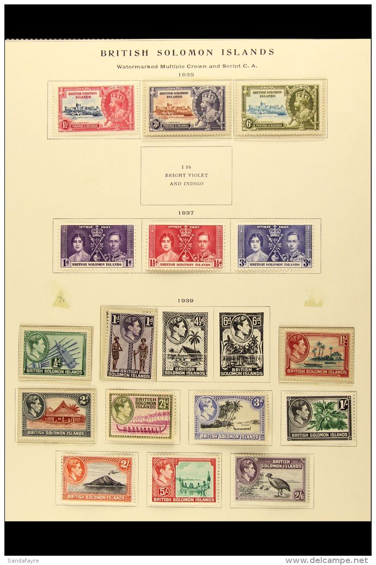 1907-56 FINE MINT COLLECTION On Printed Pages. Includes KGV To 11d, KGVI Pictorials To 2s6d &amp; 5s, 1949 Silver... - Iles Salomon (...-1978)