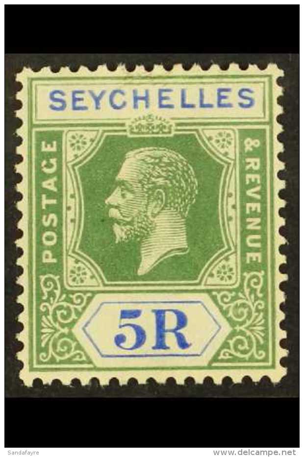 1921-32 5r Yellow-green &amp; Blue, SG 123, Very Fine Mint For More Images, Please Visit... - Seychellen (...-1976)