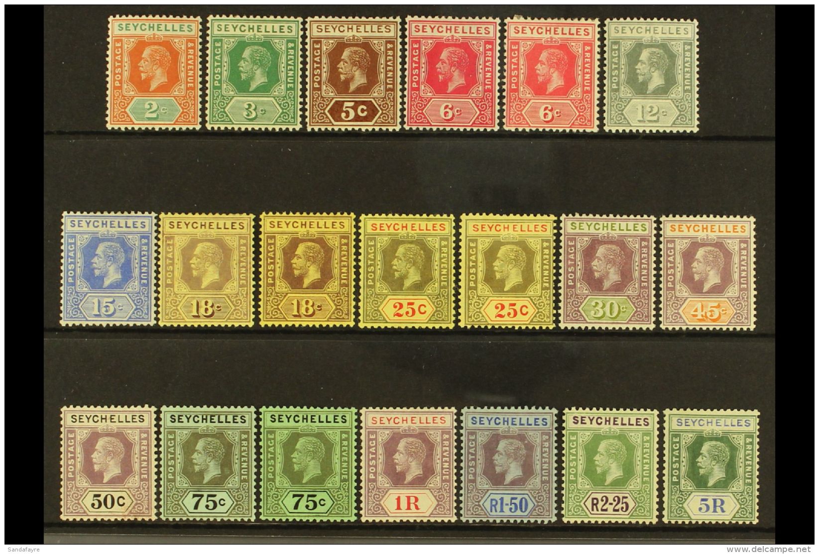 1917-22 KGV Definitive Set With "Extras", SG 82/97, Fine Mint (20 Stamps) For More Images, Please Visit... - Seychelles (...-1976)