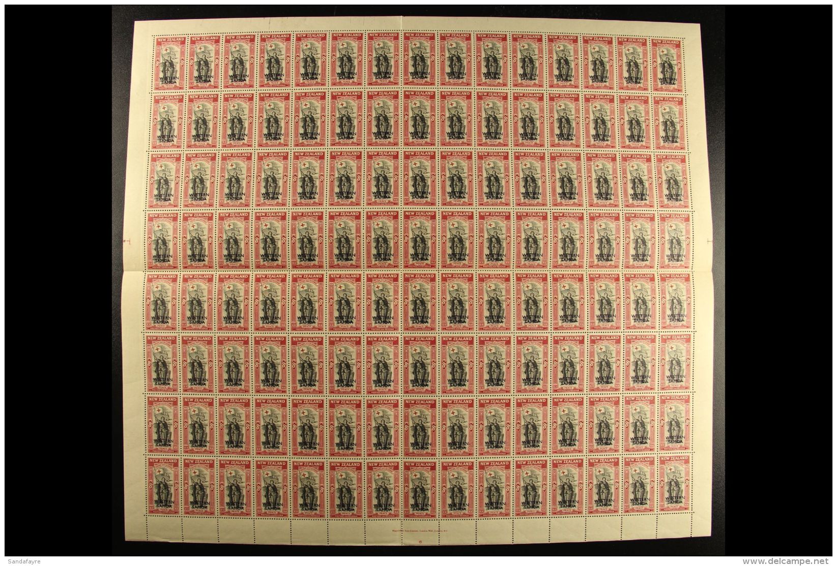 1946 1946 Peace Set, SG 215/18, In SHEETS OF 120 STAMPS, Never Hinged Mint. (4 Sheets = 480 Stamps) For More... - Samoa (Staat)