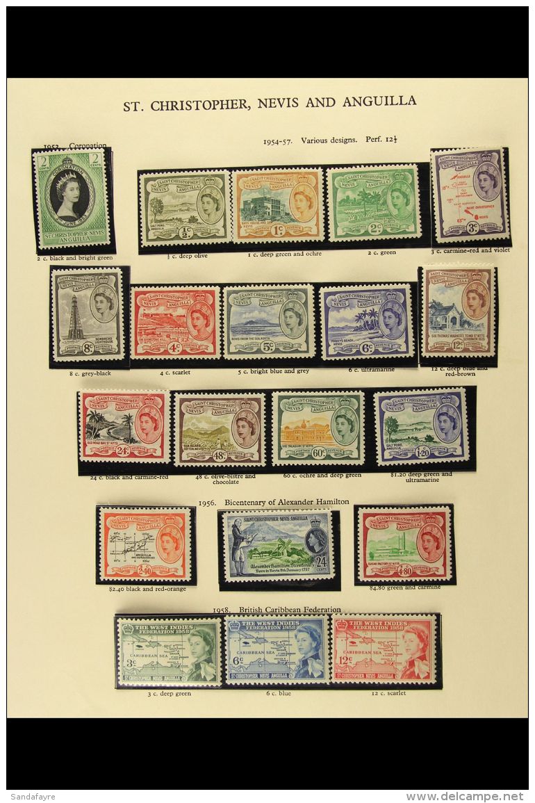 1953-77 VERY FINE MINT COLLECTION Includes 1954-63 Complete Defin Set, Then All Stamps From 1961 Onwards Superb... - St.Kitts Und Nevis ( 1983-...)