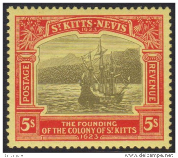 1923 5s Black &amp; Red On Pale Yellow, SG 59, Very Fine Mint For More Images, Please Visit... - St.Kitts Und Nevis ( 1983-...)