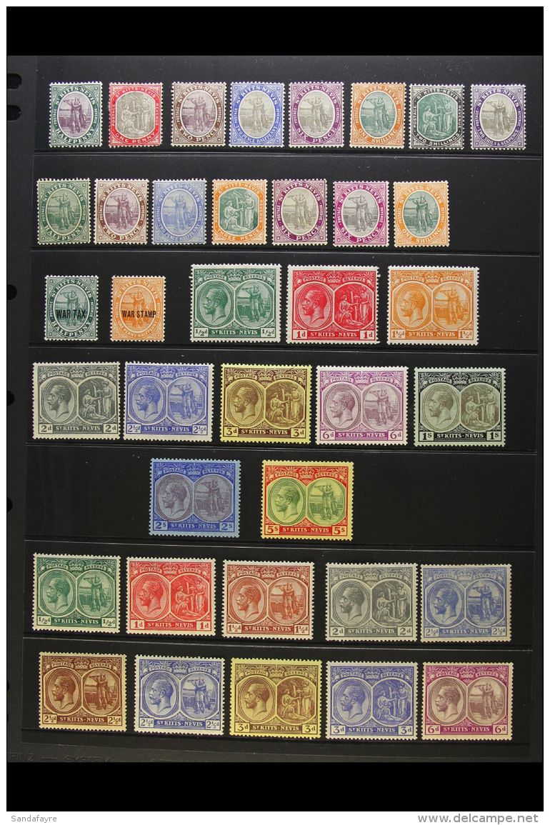 1903-1950 MINT COLLECTION Presented On A Pair Of Stock Pages. Includes 1903 Range With Most Values To 2s6d,... - St.Kitts-et-Nevis ( 1983-...)