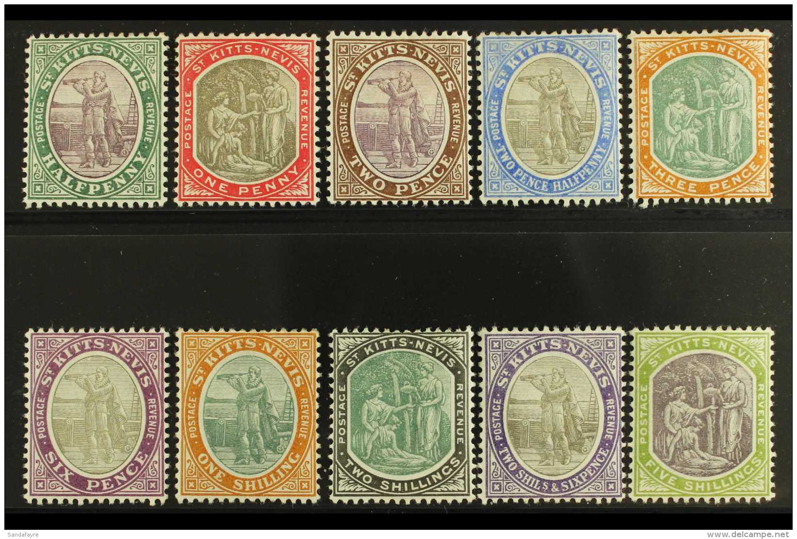 1903 Complete Set Watermark Crown CA, SG 1/10, Very Fine Mint. (10 Stamps) For More Images, Please Visit... - St.Kitts-et-Nevis ( 1983-...)
