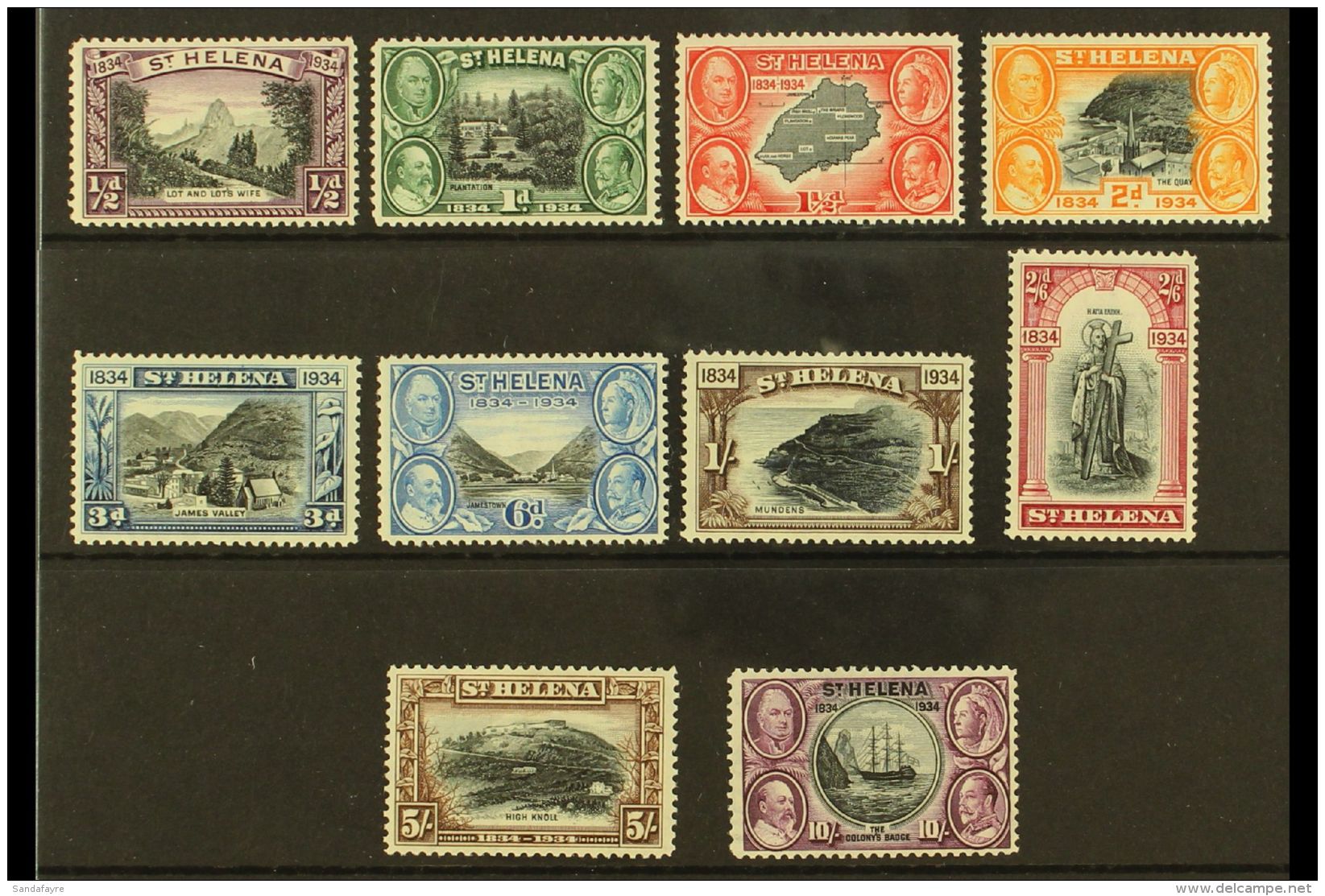 1934 Centenary Complete Set, SG 114/23, Very Fine Mint, Very Fresh. (10 Stamps) For More Images, Please Visit... - Sint-Helena