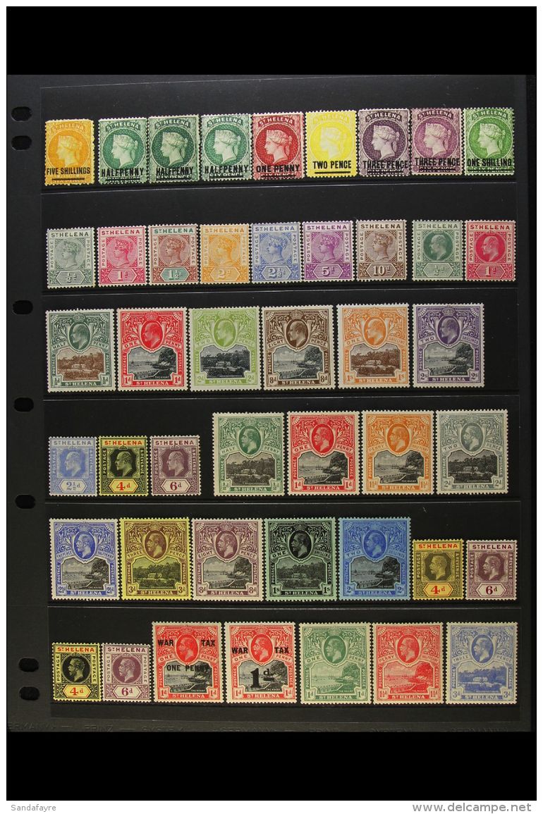 1868-1949 MINT COLLECTION We See QV 5s Wmk Crown CC, 1884-94 Wmk Crown CA Values To 1s, 1890-7 QV Set, 1902... - Sint-Helena