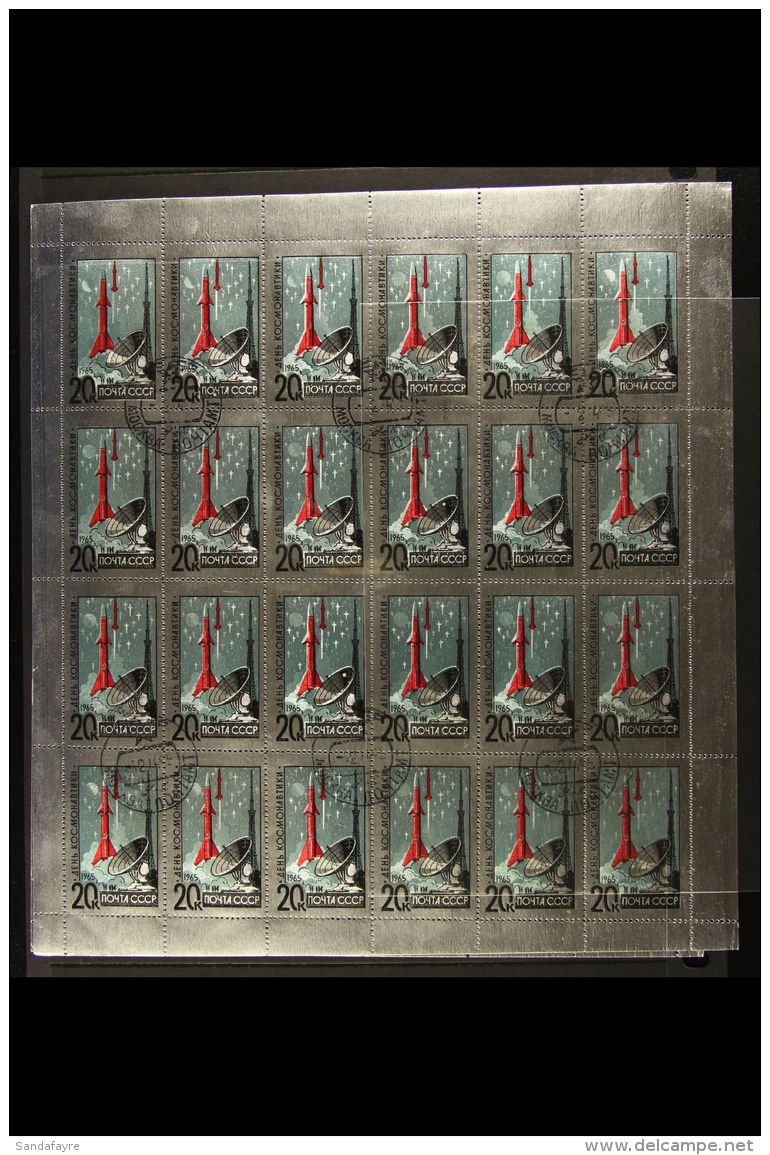 1965 NATIONAL COSMONAUT DAY Foil Set In Complete Sheets, Mi 3042/3, Very Fine Used (2 Sheets Of 24 Sets) For More... - Autres & Non Classés