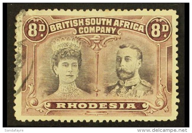 1910 8d Grey Purple And Dull Purple, Perf 13&frac12;, Double Head, SG 185a, Fine Used. Scarce Stamp. For More... - Autres & Non Classés