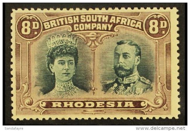 1910 8d Greenish Black And Purple, Double Head, SG 148, Very Fine Mint. For More Images, Please Visit... - Andere & Zonder Classificatie