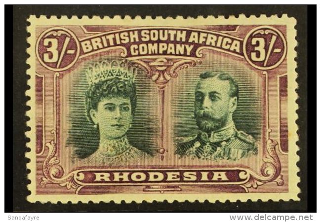 1910 3s Green And Violet, Double Head, SG 158, Very Fine Well Centered Mint. For More Images, Please Visit... - Andere & Zonder Classificatie