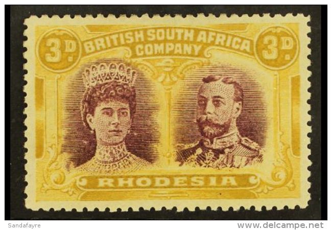 1910 3d Magenta And Yellow-ochre, Double Head, SG 136, Superb, Well Centered Mint. For More Images, Please Visit... - Autres & Non Classés