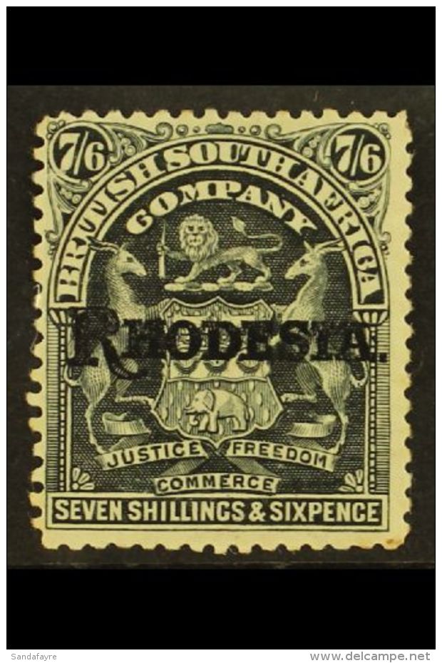 1909 7s 6d Black Arms Ovptd Rhodesia, SG 111, Very Fine And Fresh Mint. For More Images, Please Visit... - Autres & Non Classés