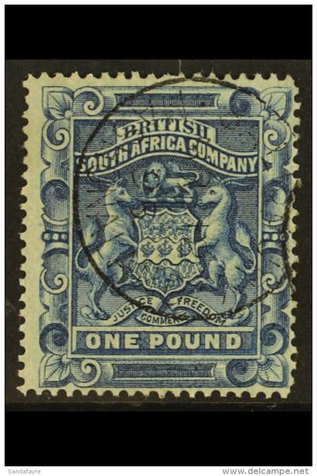 1892 &pound;1 Deep Blue, Arms, SG 10, Very Fine Used. For More Images, Please Visit... - Autres & Non Classés