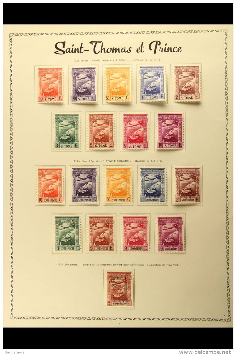 ST TOME ET PRINCIPE 1938-39 FINE MINT AIR POST STAMPS With 1938 Inscribed "S. TOME" Complete Set, 1938 Inscribed... - Andere & Zonder Classificatie
