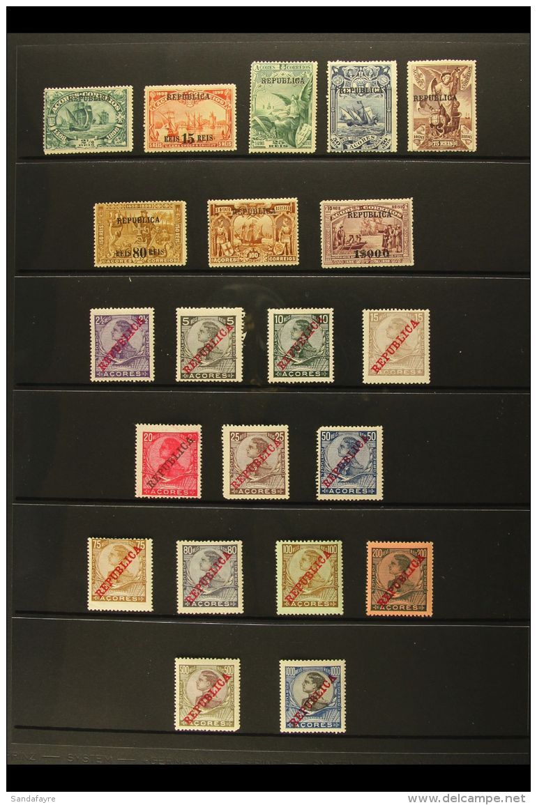 AZORES 1911-31 MINT "REPUBLIC" COLLECTION Presented On Stock Pages. Inc 1911 Opt'd Manoel Range With Most Values... - Autres & Non Classés