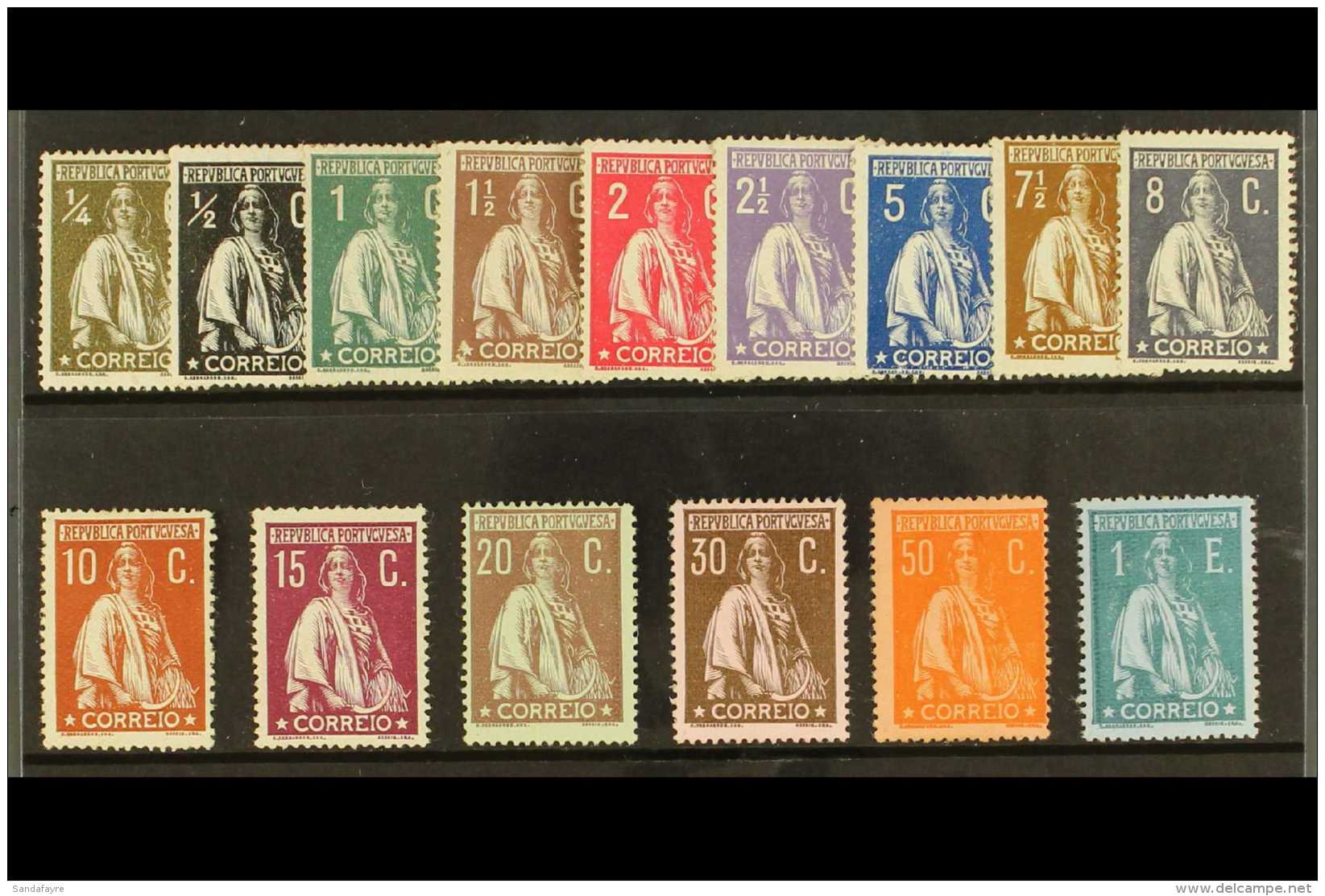 1912 Ceres Chalk Paper Perf 15x14 Complete Set, Afinsa 206/220, Fine Mint (15 Stamps) For More Images, Please... - Andere & Zonder Classificatie