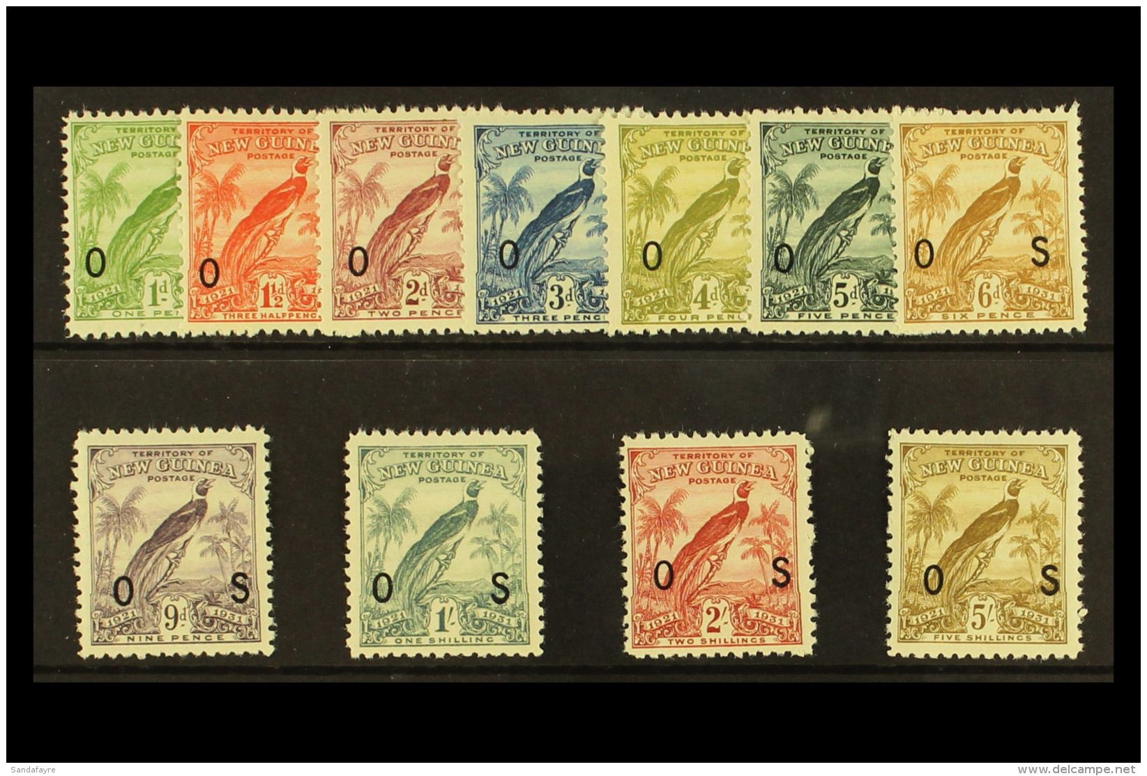OFFICIALS 1931 "O S" Overprint Set Complete, SG O31/41, Very Fine And Fresh Mint. (11 Stamps) For More Images,... - Papoea-Nieuw-Guinea
