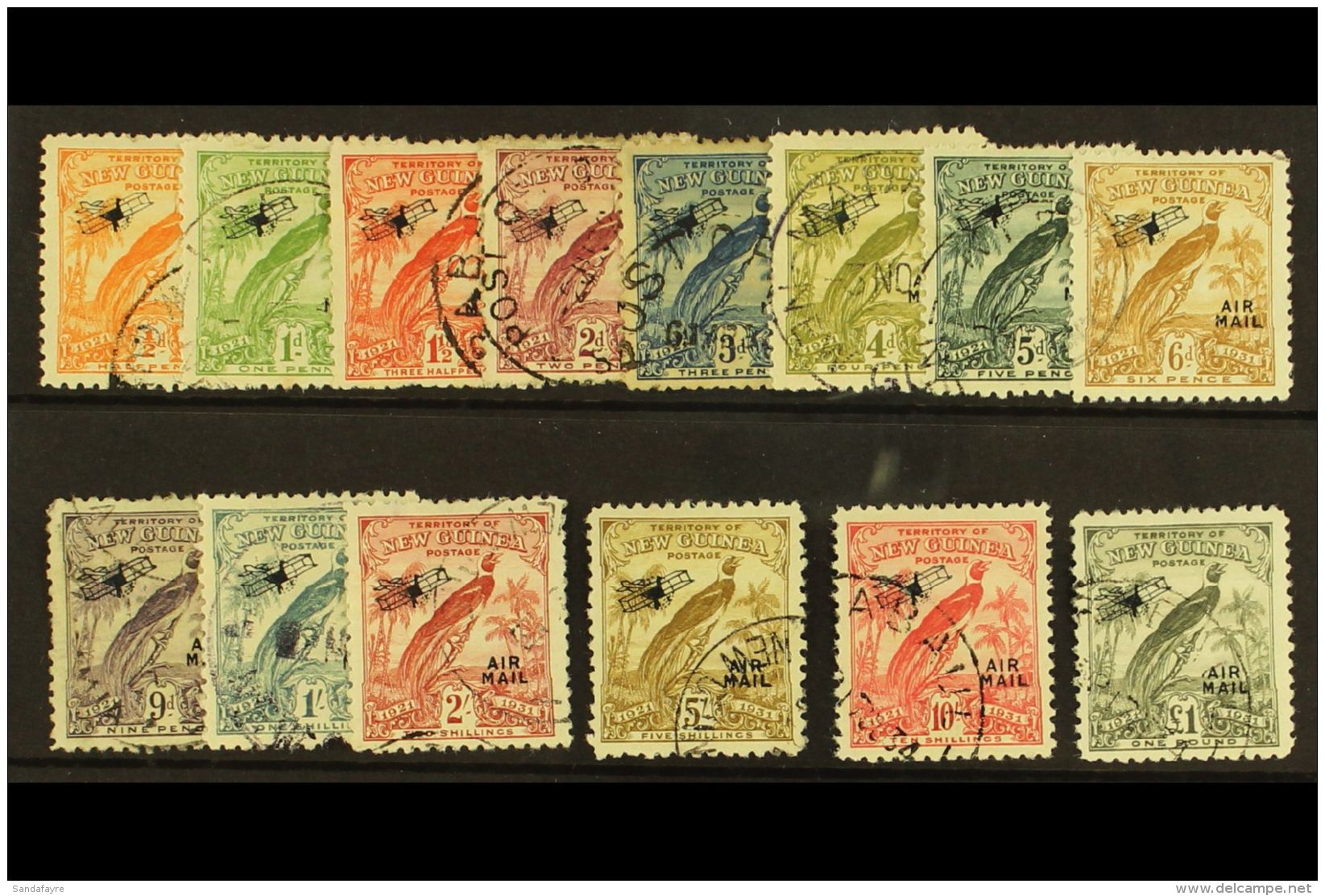 1931 10th Anniv Air Set (with Dates), SG 163/76, Very Fine And Fresh Used. (14 Stamps) For More Images, Please... - Papúa Nueva Guinea