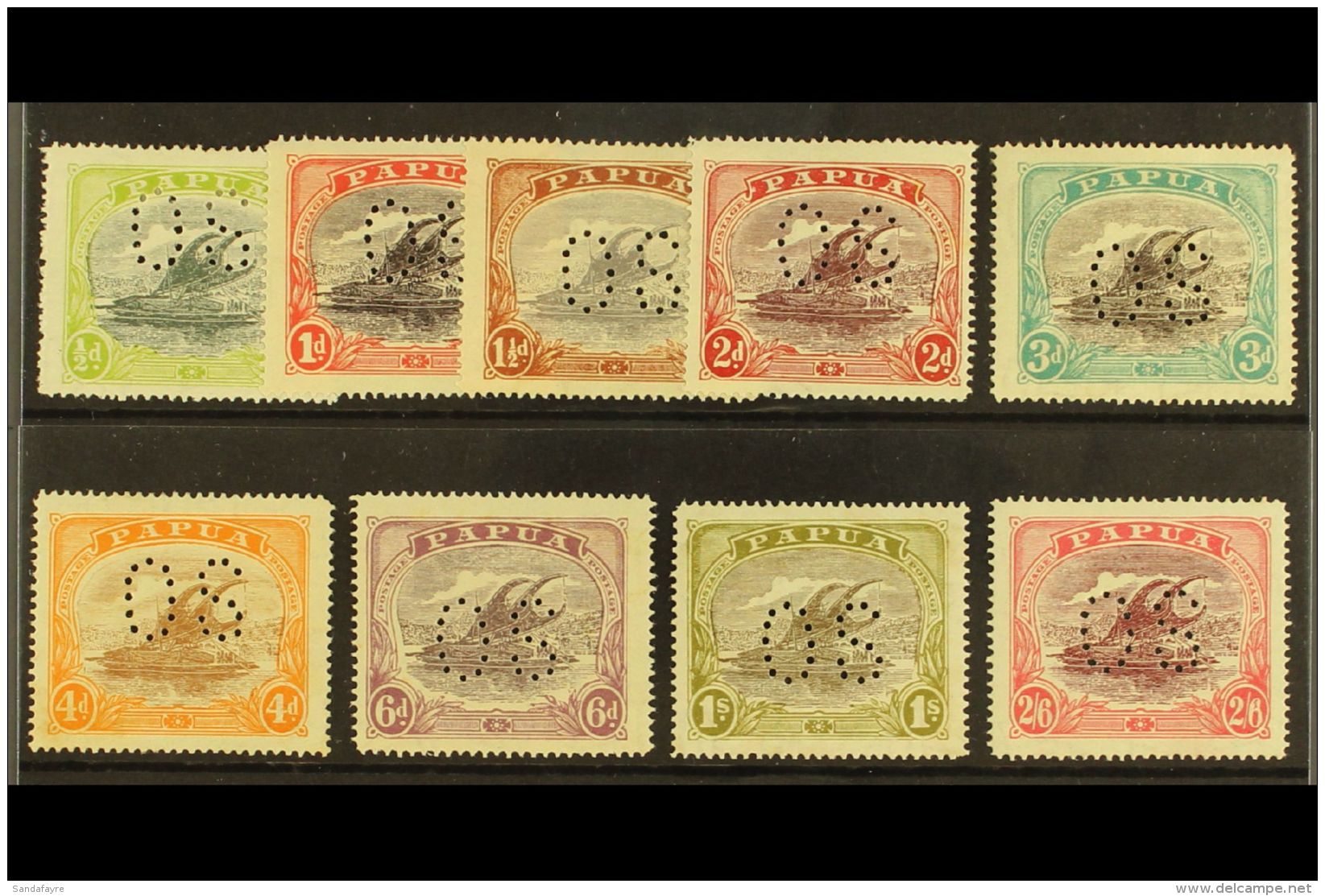 OFFICIAL 1930 Complete Set, SG O46/54, Fine Mint, Couple Of Values With Tone Spots On Gum. (9 Stamps) For More... - Papouasie-Nouvelle-Guinée