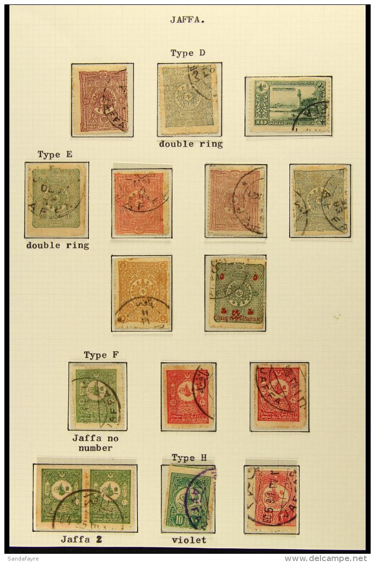 JAFFA POSTMARKS ON TURKISH STAMPS A Very Good Collection Of Late 19th/early 20th Century Turkish Stamps Bearing... - Palästina